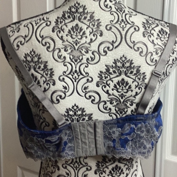 Torrid Curve Blue Gray Lace Adjustable Strap Bra 42 D Item 11845895 - Picture 5 of 7